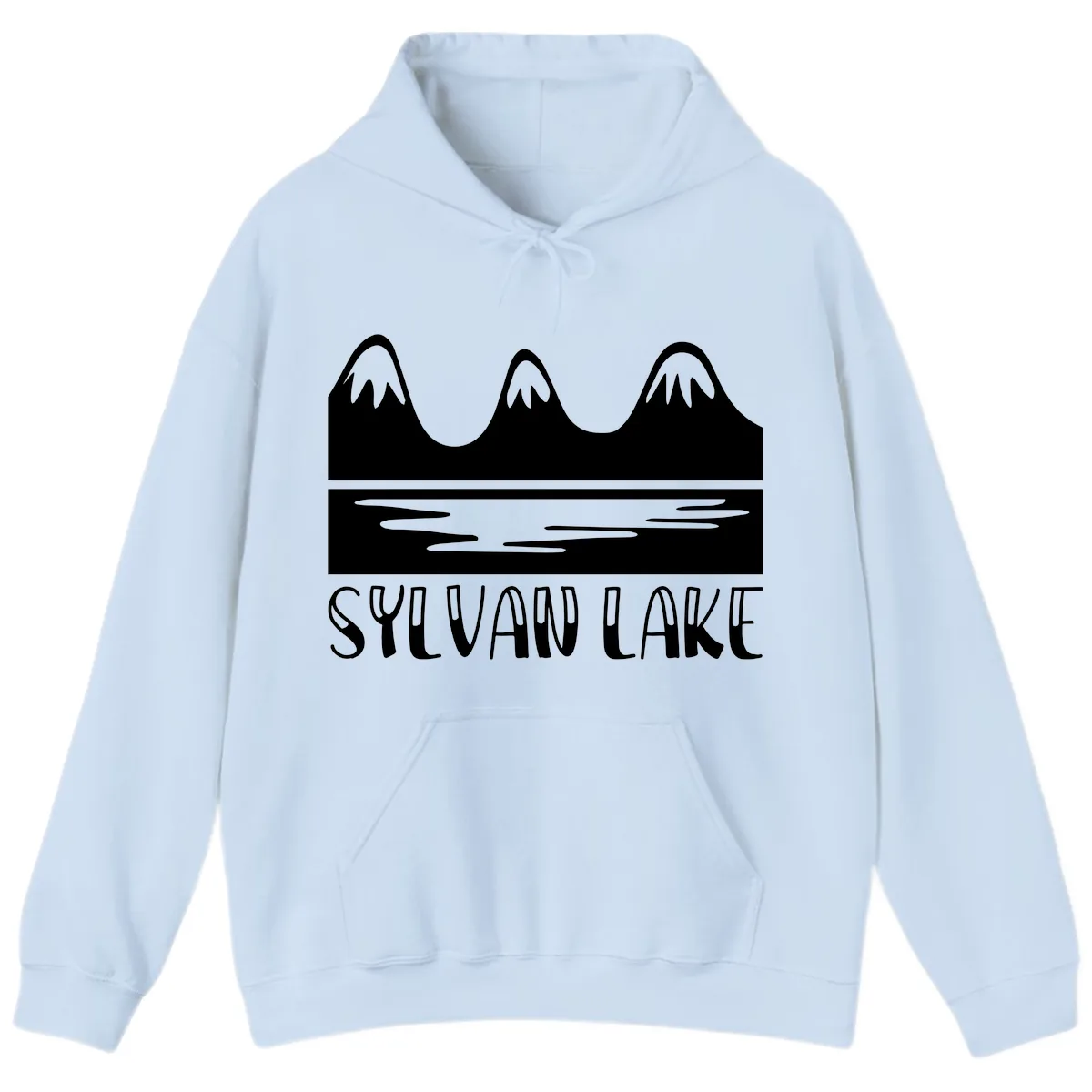 Sylvan Lake Mountain Reflection Hoodie in Light Blue