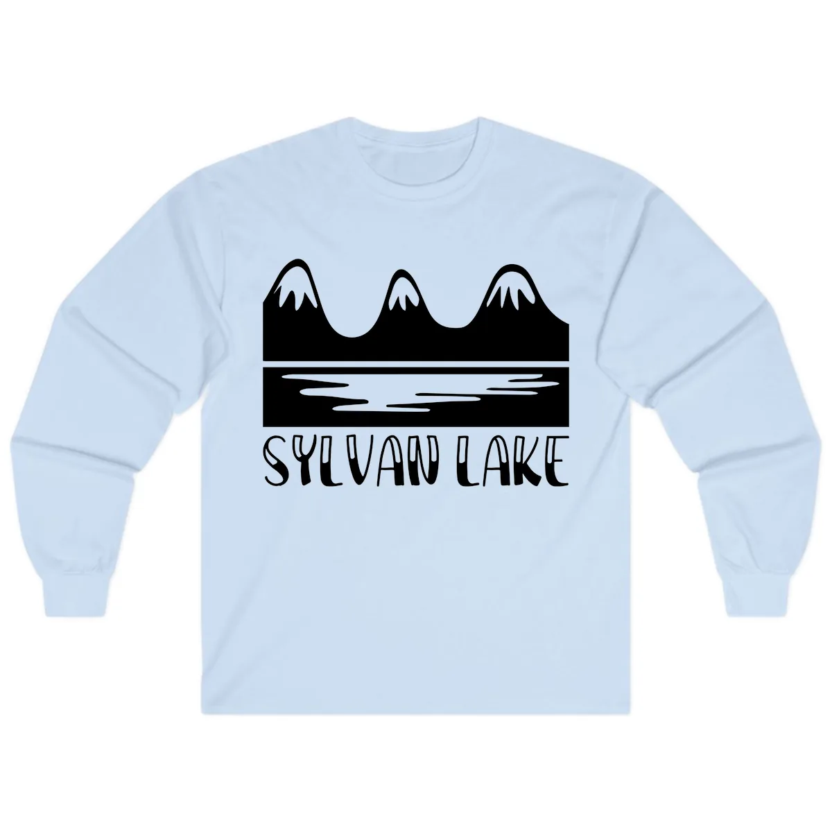 Sylvan Lake Mountain Reflection Long Sleeve in Light Blue