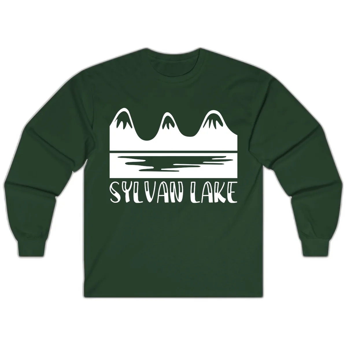 Sylvan Lake Mountain Reflection Long Sleeve in Forest Green