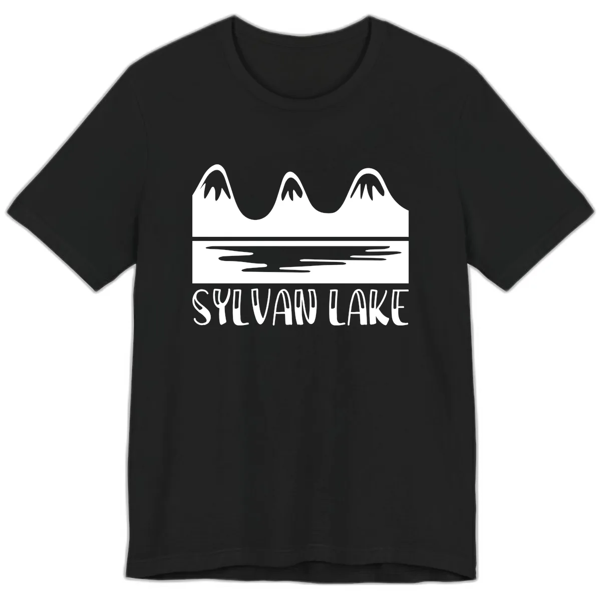 Sylvan Lake Mountain Reflection Premium T-Shirt in Black