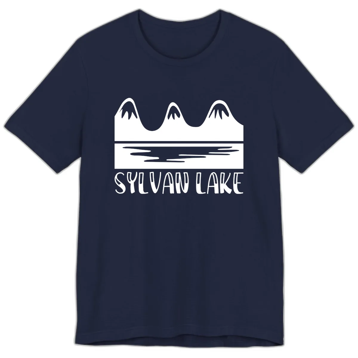 Sylvan Lake Mountain Reflection Premium T-Shirt in Navy