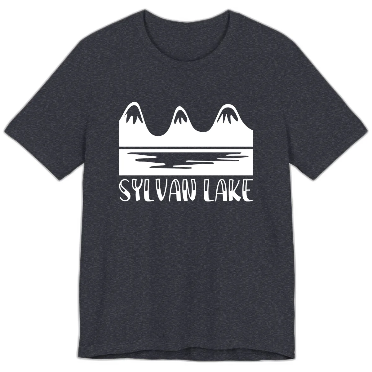 Sylvan Lake Mountain Reflection Premium T-Shirt in Heather Navy
