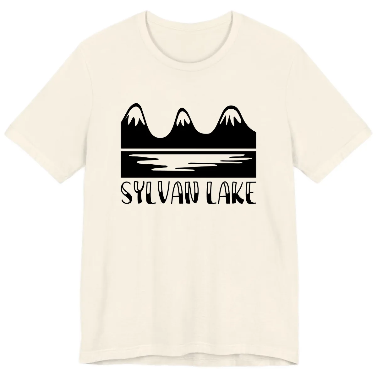 Sylvan Lake Mountain Reflection Premium T-Shirt in Natural