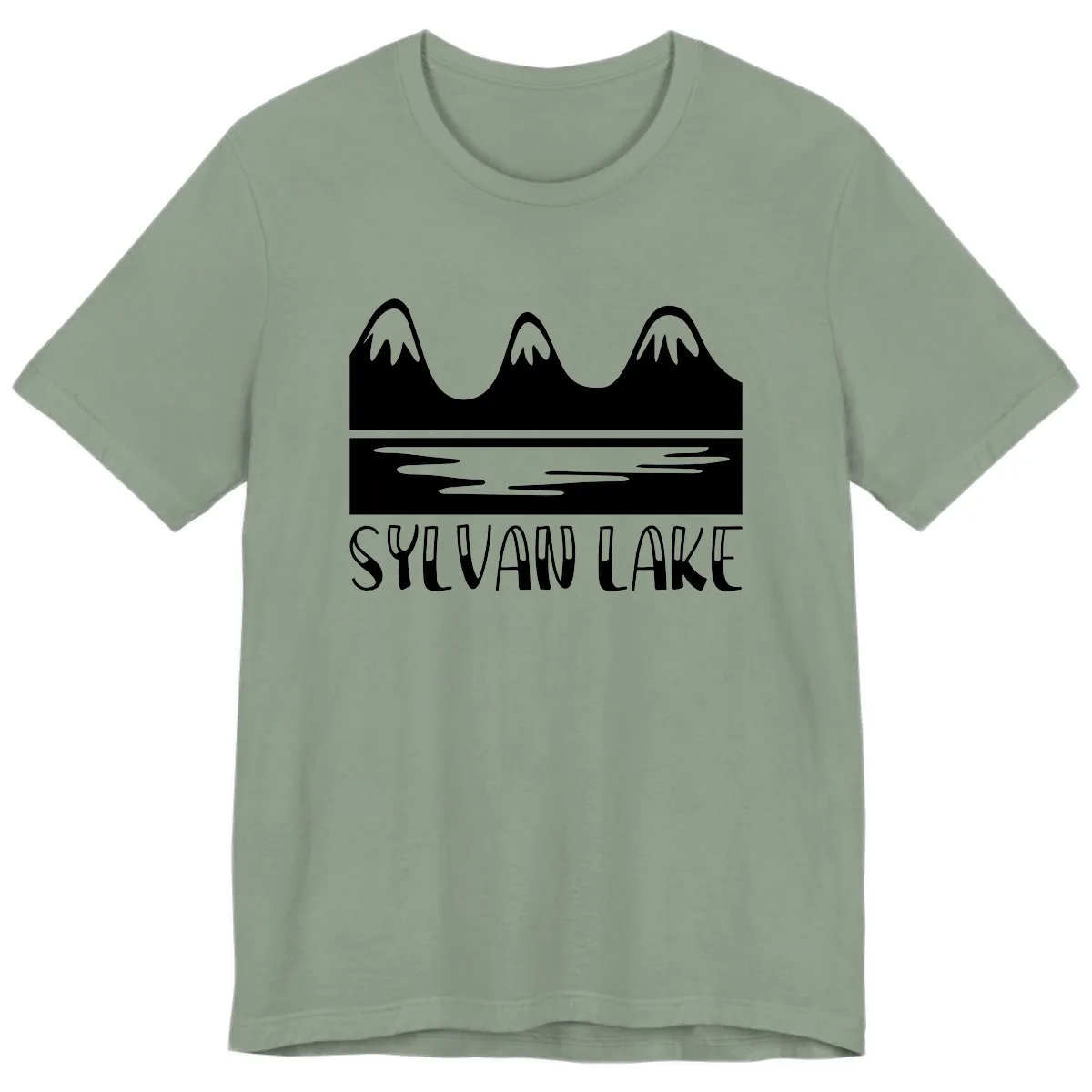 Sylvan Lake Mountain Reflection Premium T-Shirt in Sage