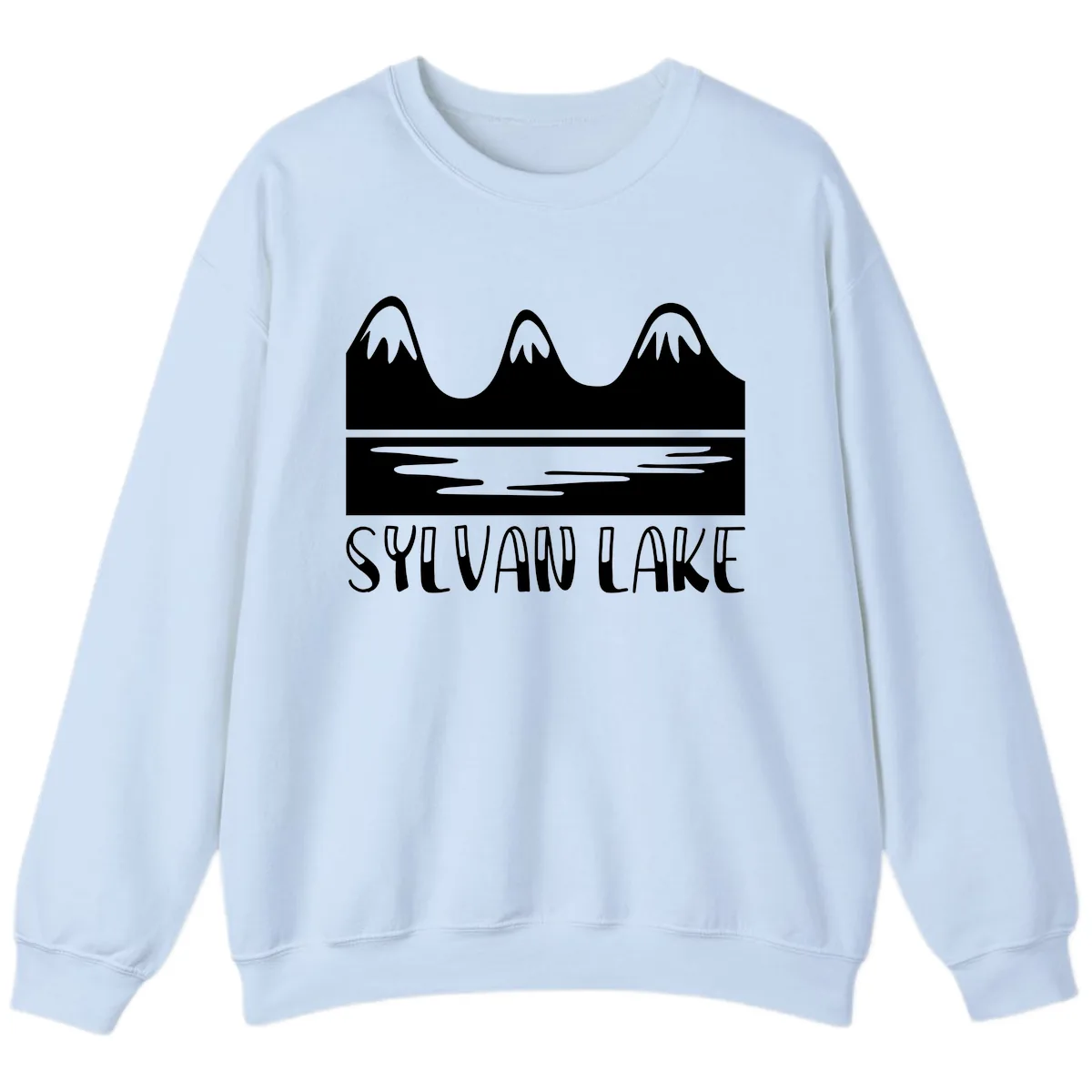 Sylvan Lake Mountain Reflection Sweatshirt in Light Blue