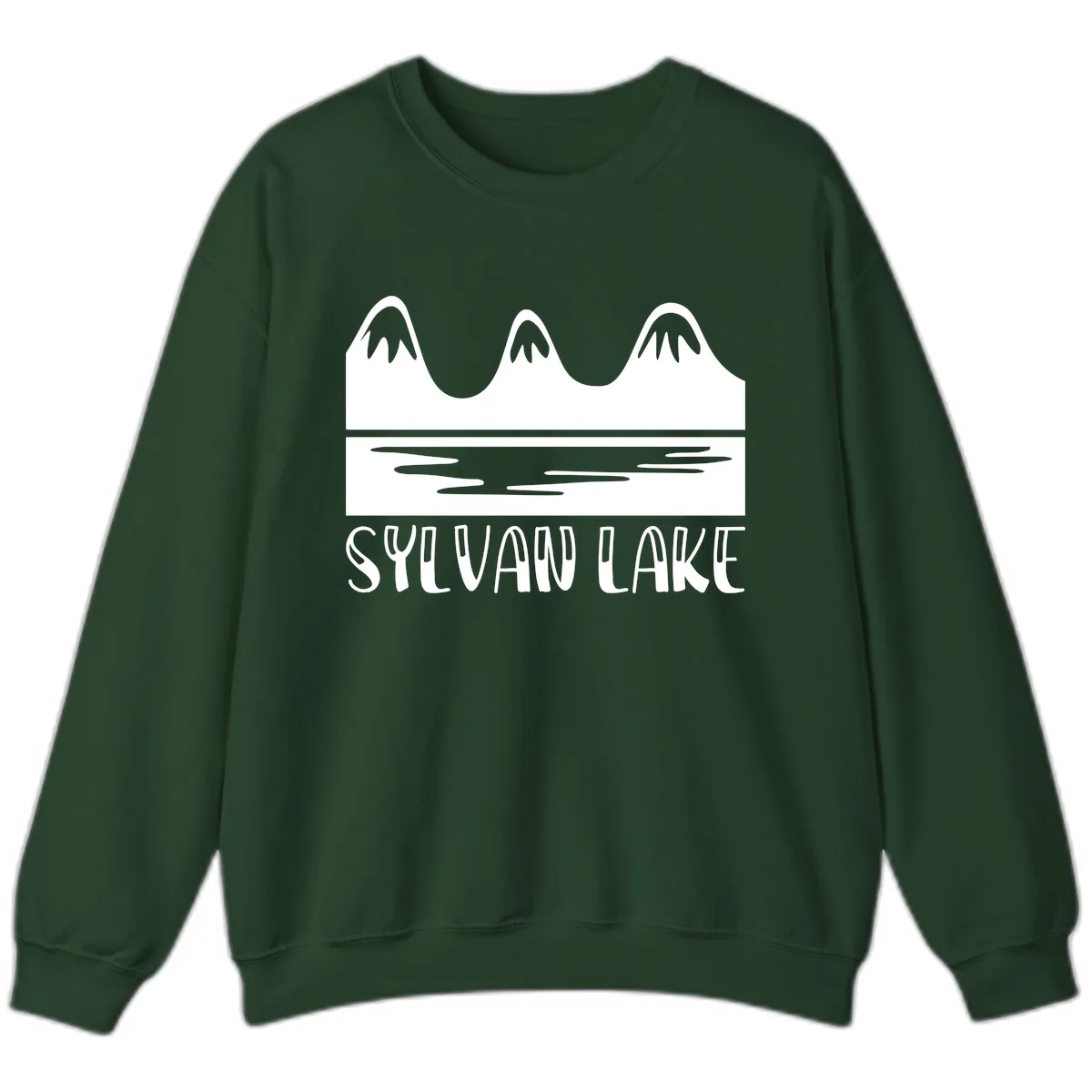 Sylvan Lake Mountain Reflection Sweatshirt in Forest Green