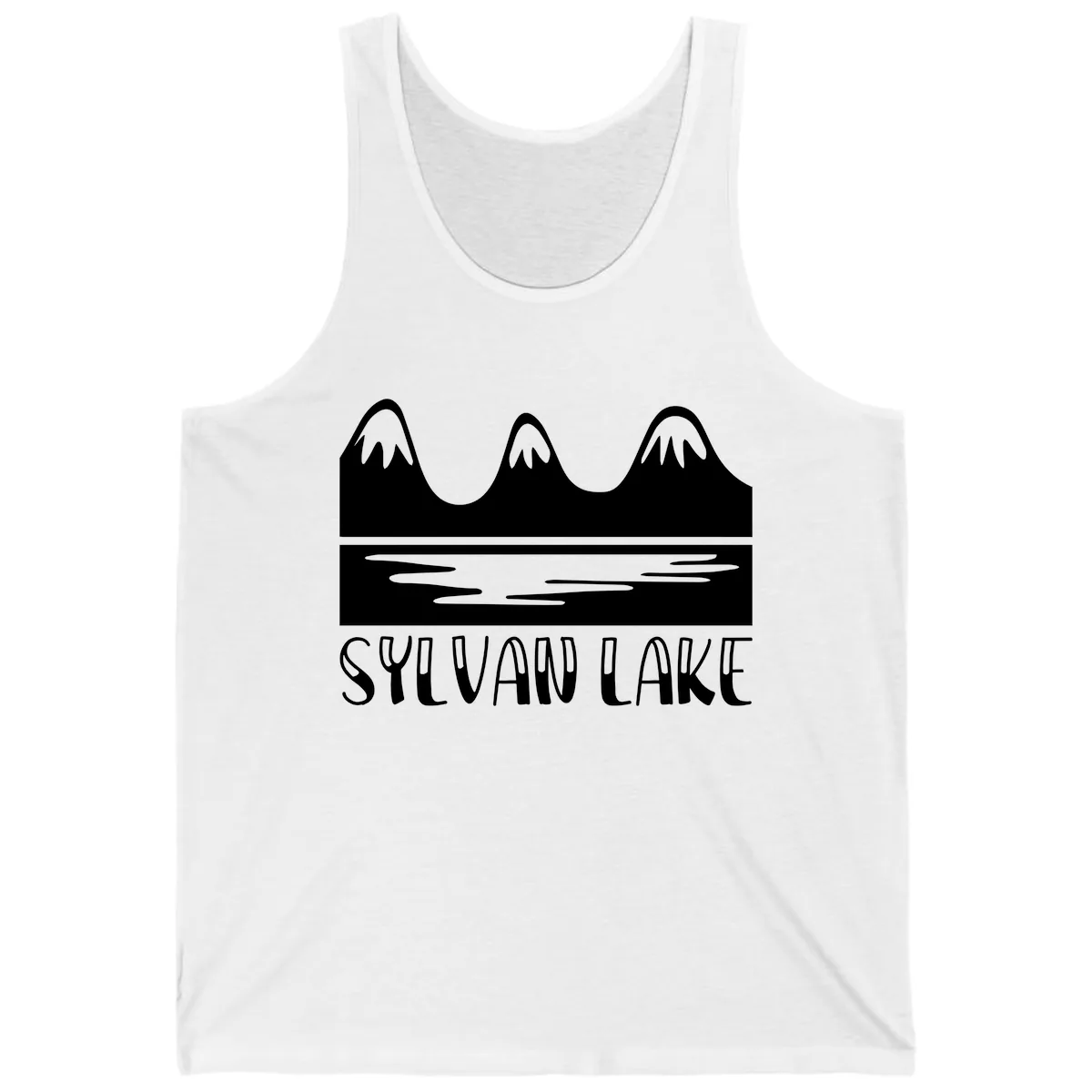 Sylvan Lake Mountain Reflection Tank in White