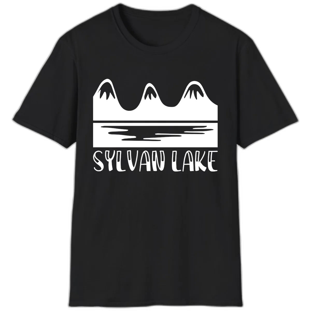 Sylvan Lake Mountain Reflection T-Shirt in Black