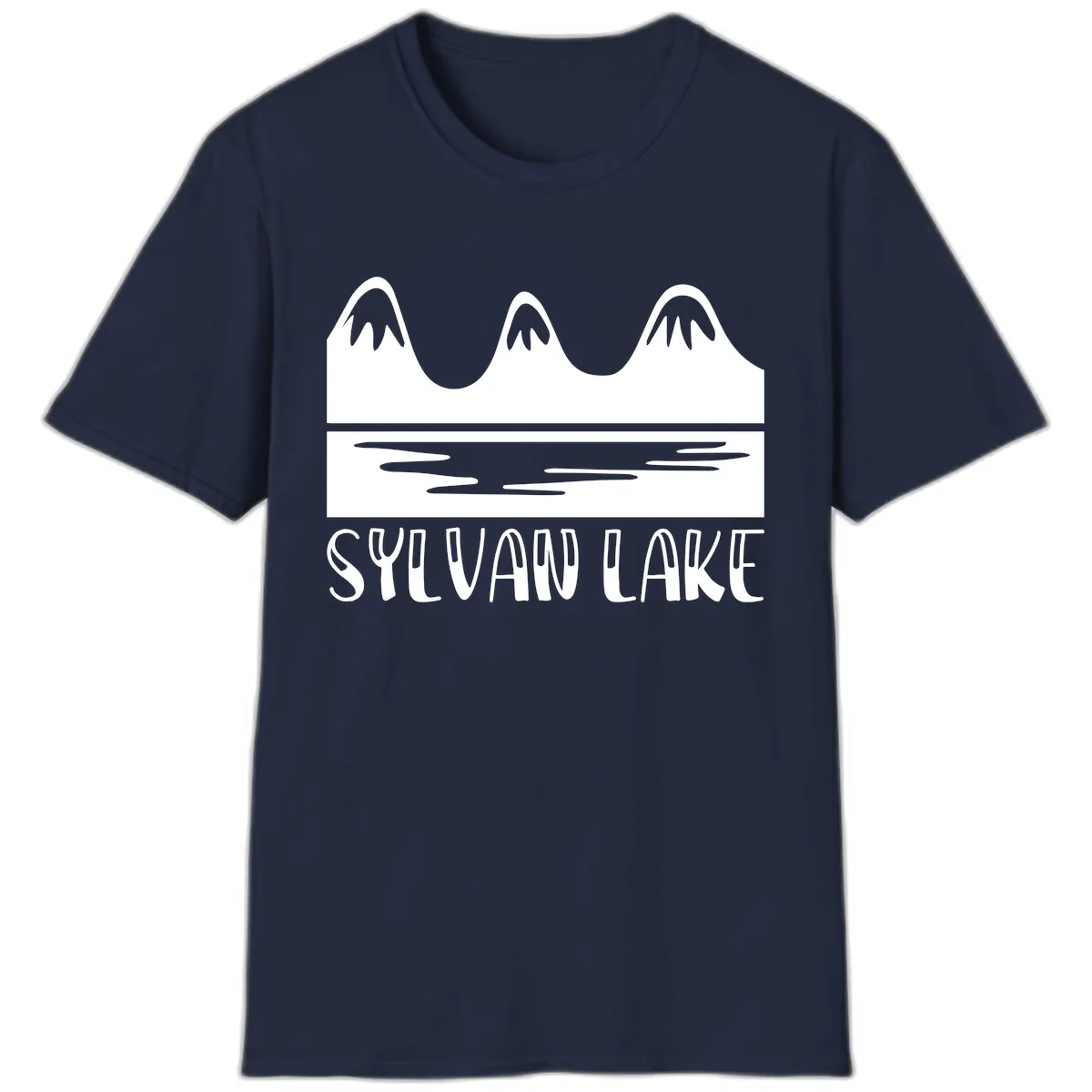 Sylvan Lake Mountain Reflection T-Shirt in Navy