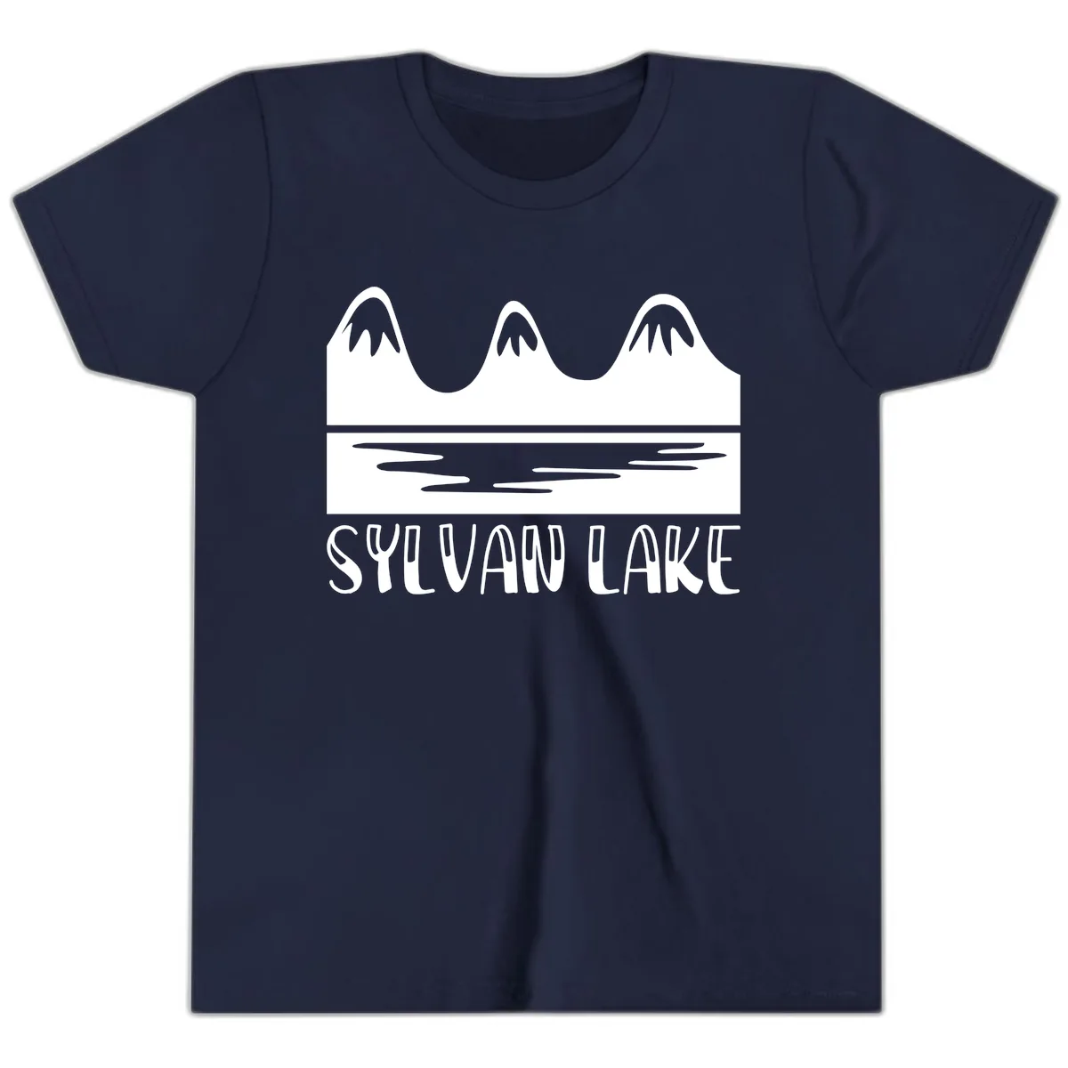 Sylvan Lake Mountain Reflection Youth T-Shirt in Navy