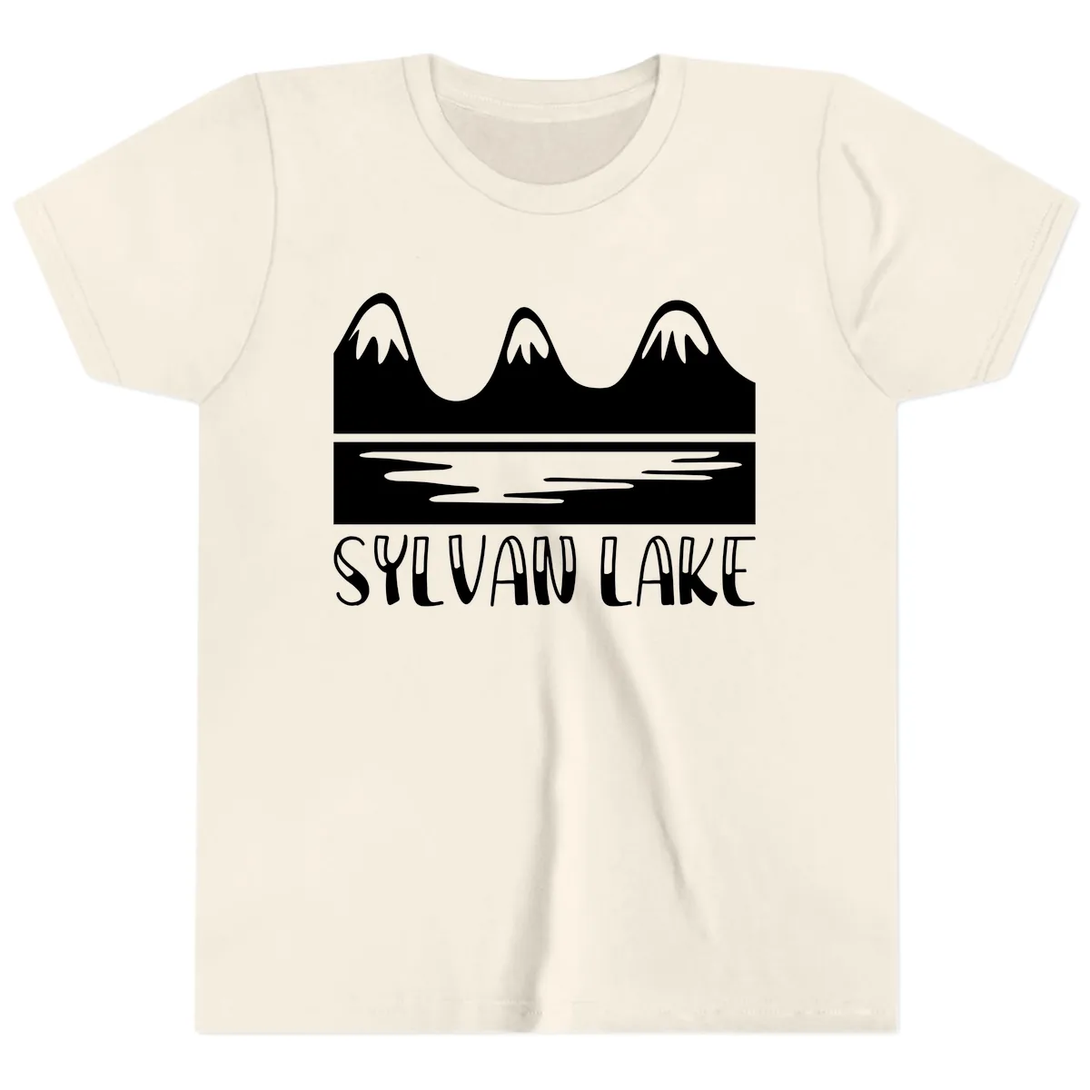 Sylvan Lake Mountain Reflection Youth T-Shirt in Natural