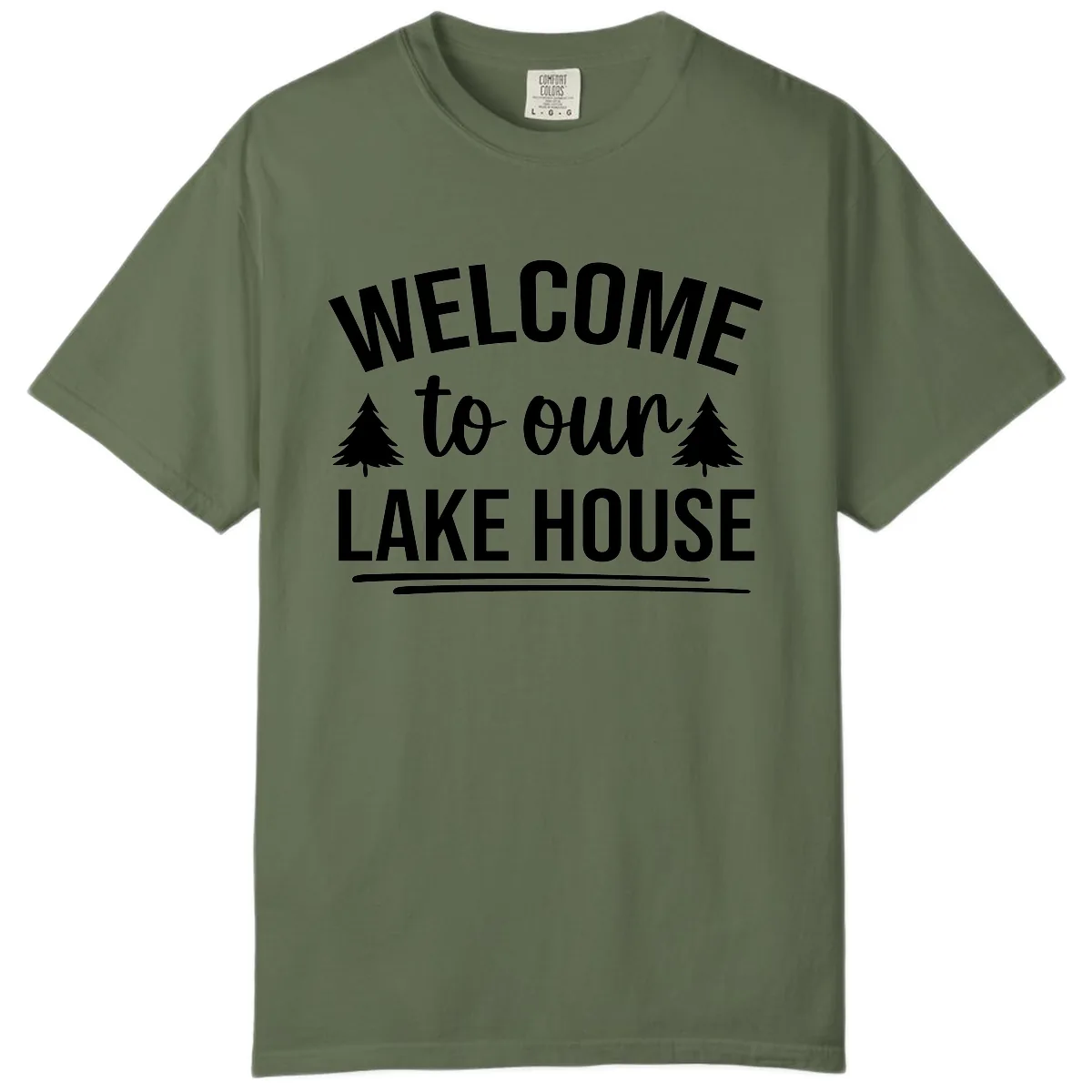 Welcome To Our Lake House Design Comfort Color in Sage