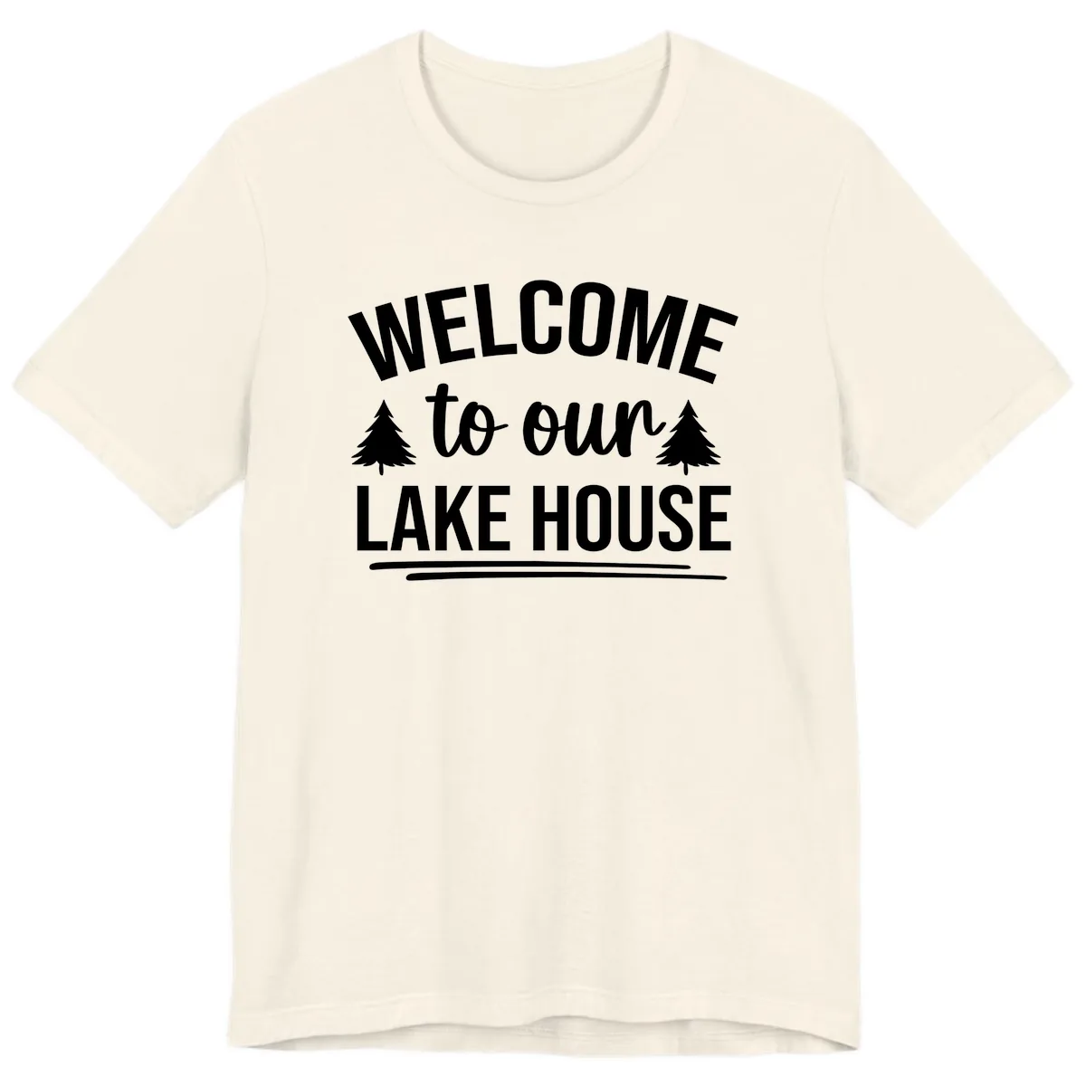 Welcome To Our Lake House Design Premium T-Shirt in Natural