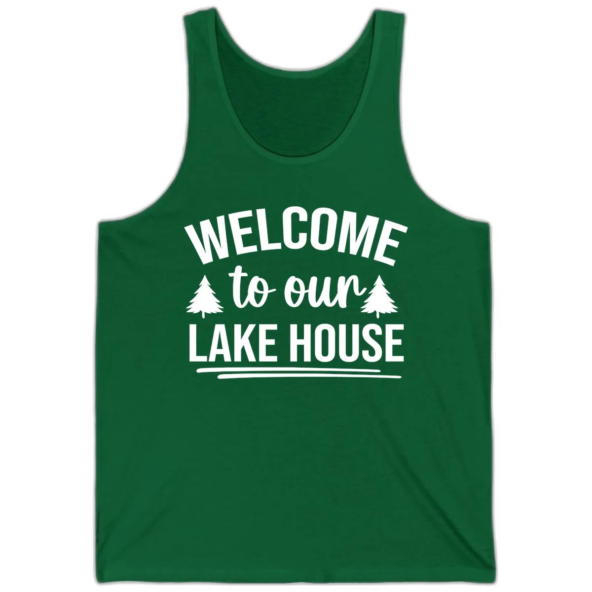 Welcome To Our Lake House Design Tank in Kelly