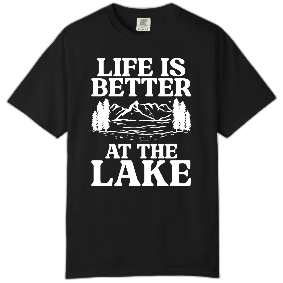 Life Is Better At The Lake Comfort Color in Black