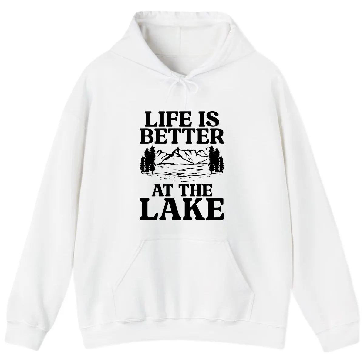 Life Is Better At The Lake Hoodie in White