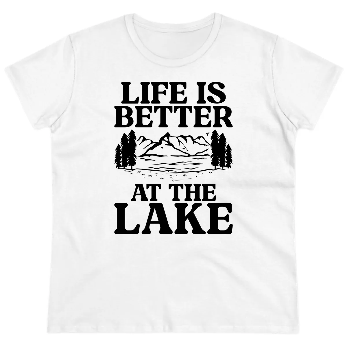 Life Is Better At The Lake Ladies Tee in White