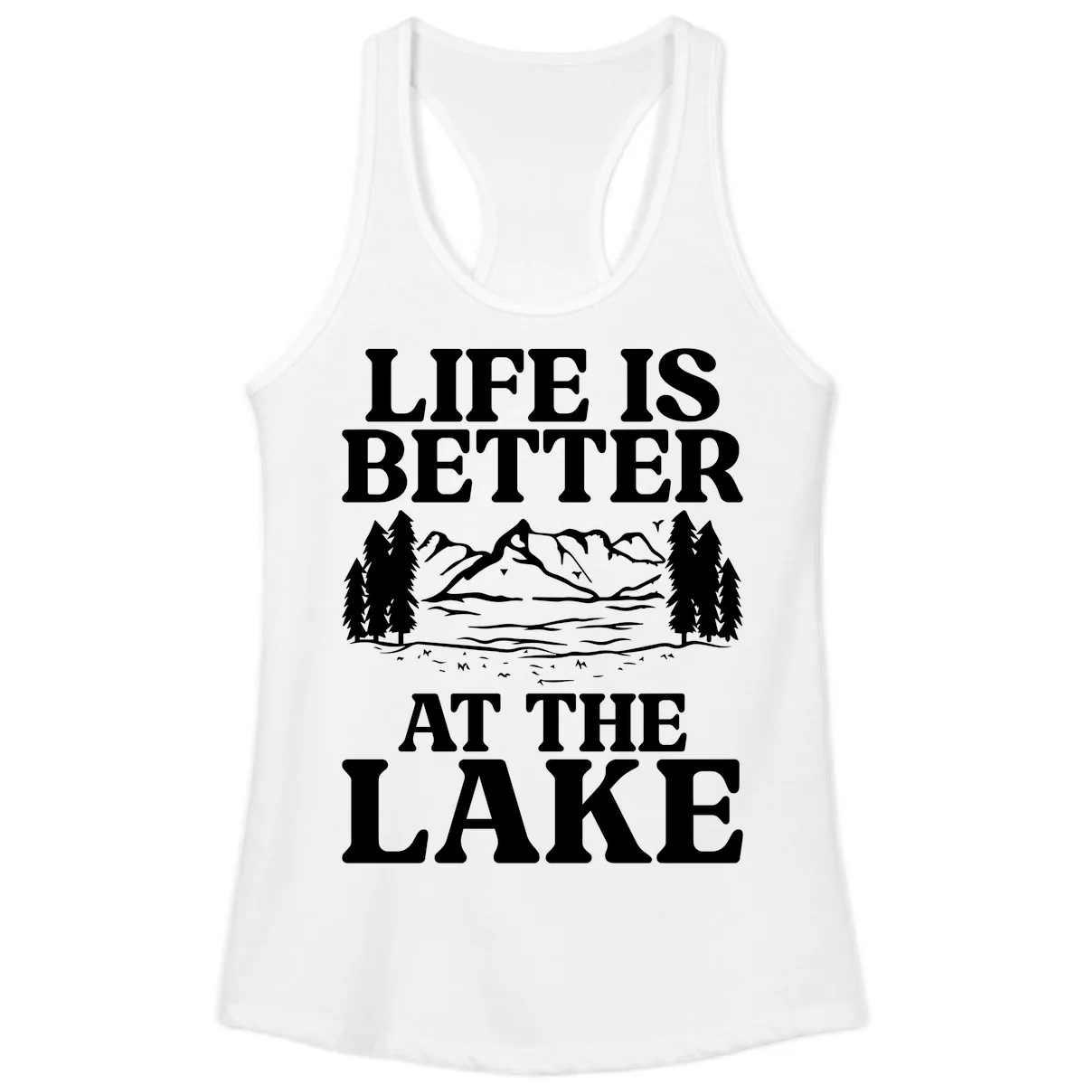 Life Is Better At The Lake Ladies Tank in White