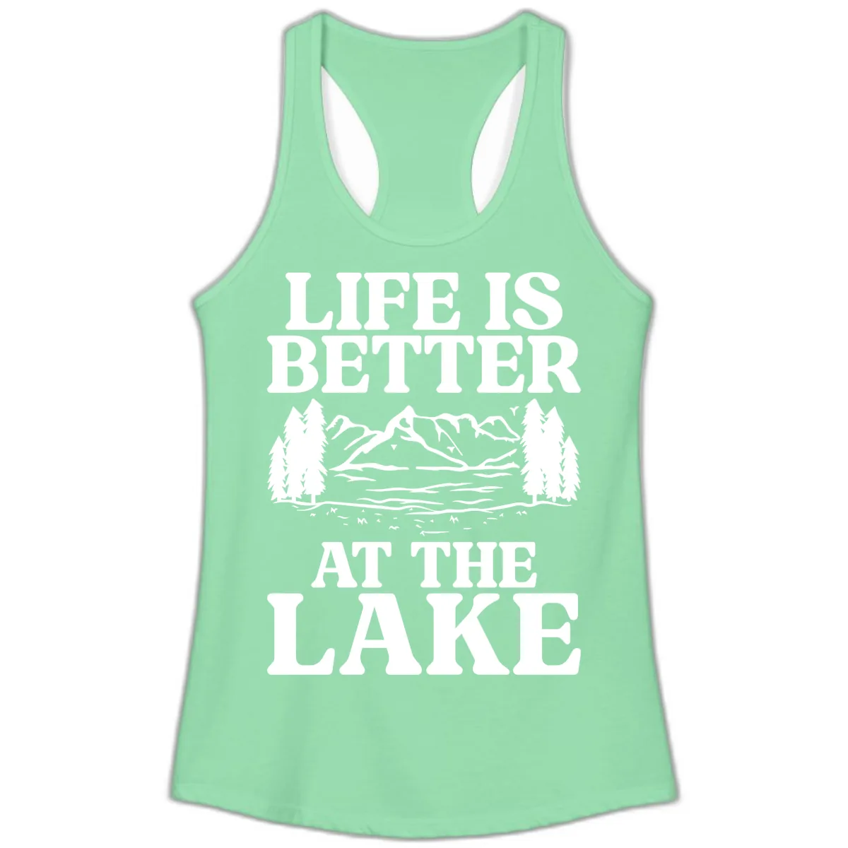 Life Is Better At The Lake Ladies Tank in Solid Mint