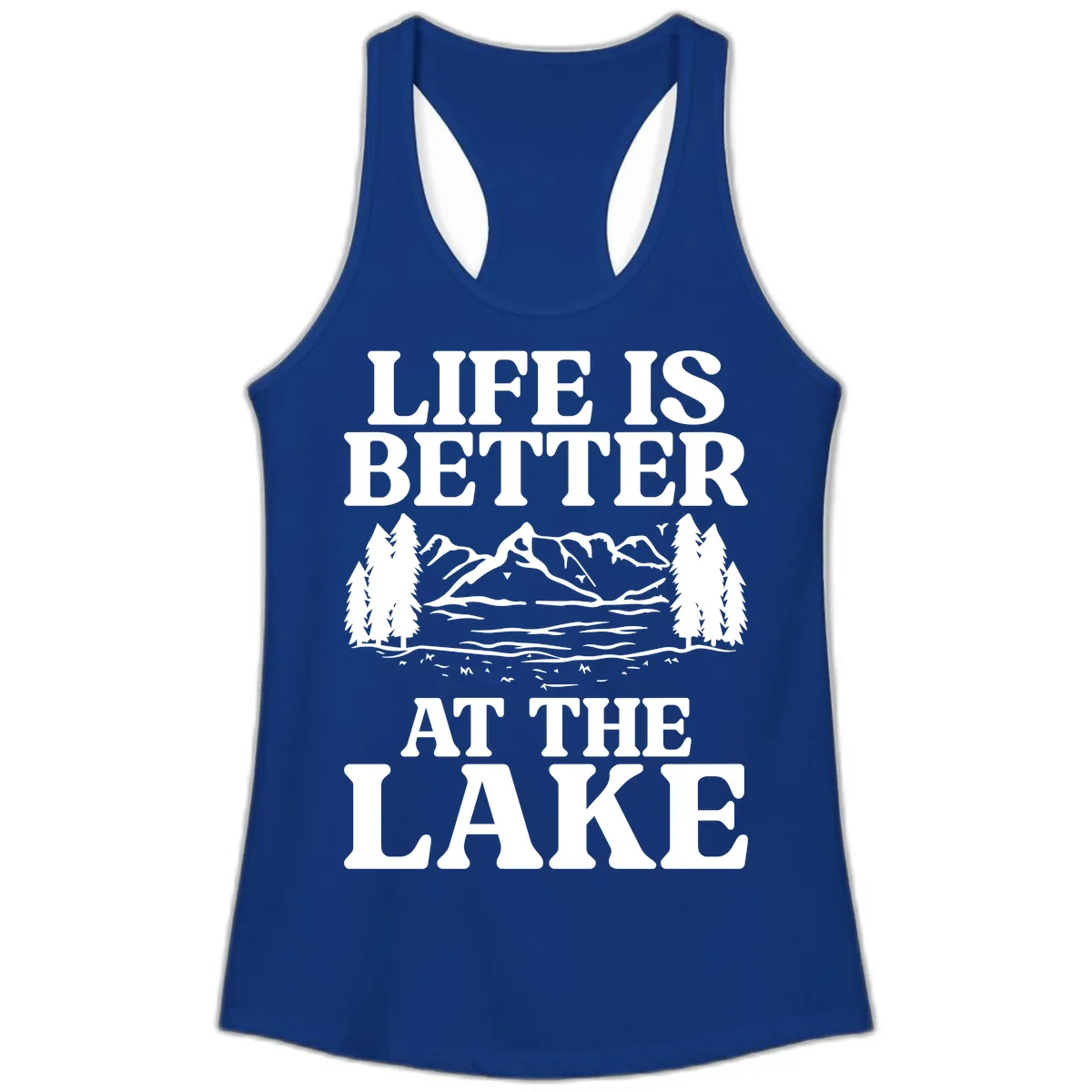 Life Is Better At The Lake Ladies Tank in Solid Royal