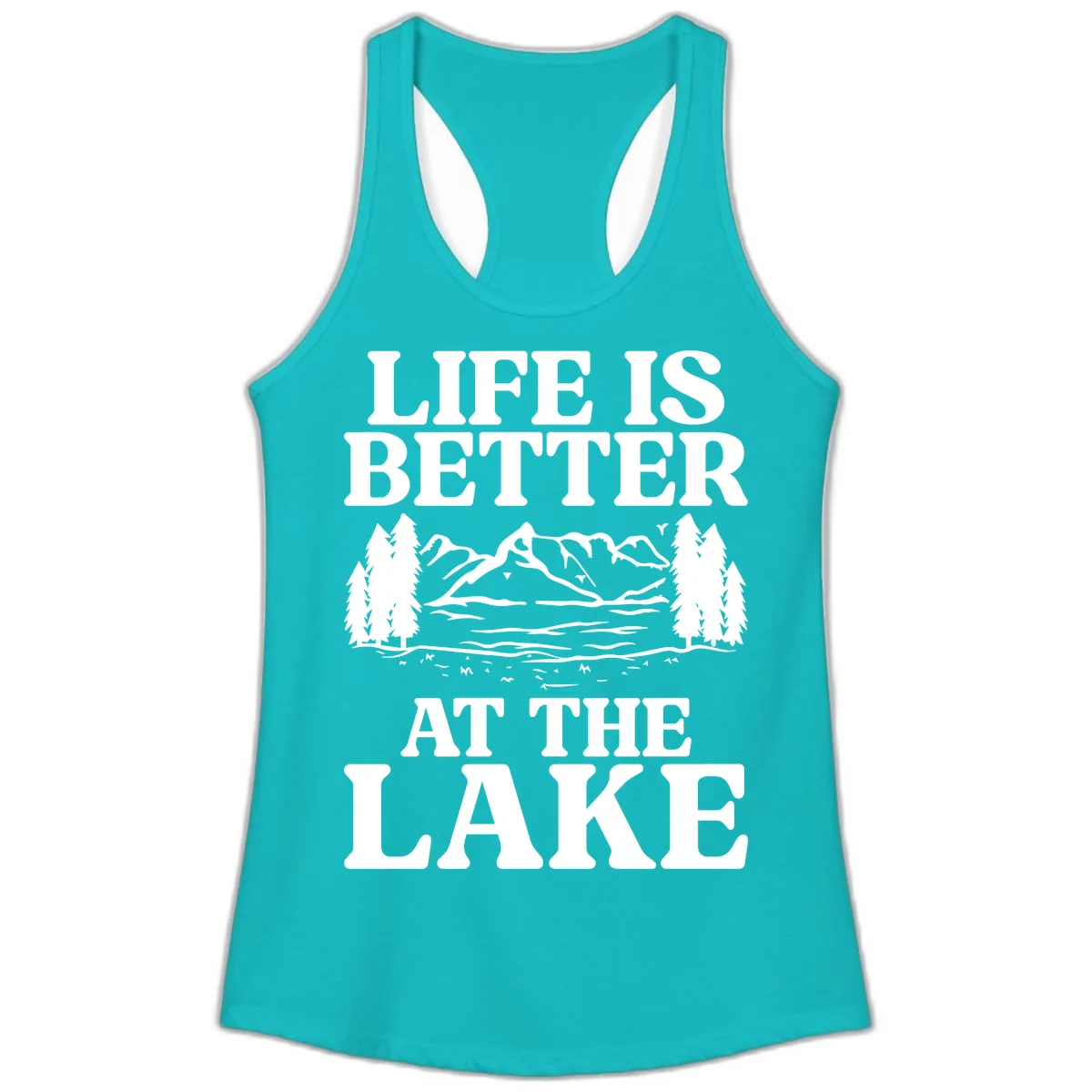 Life Is Better At The Lake Ladies Tank in Tahiti Blue