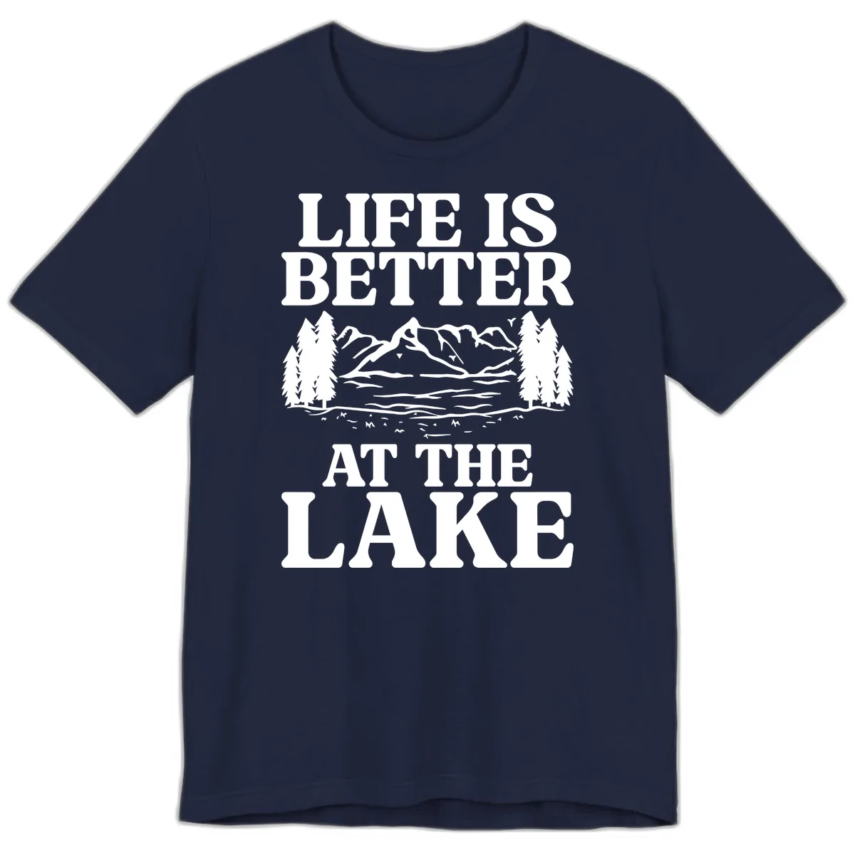 Life Is Better At The Lake Premium T-Shirt in Navy