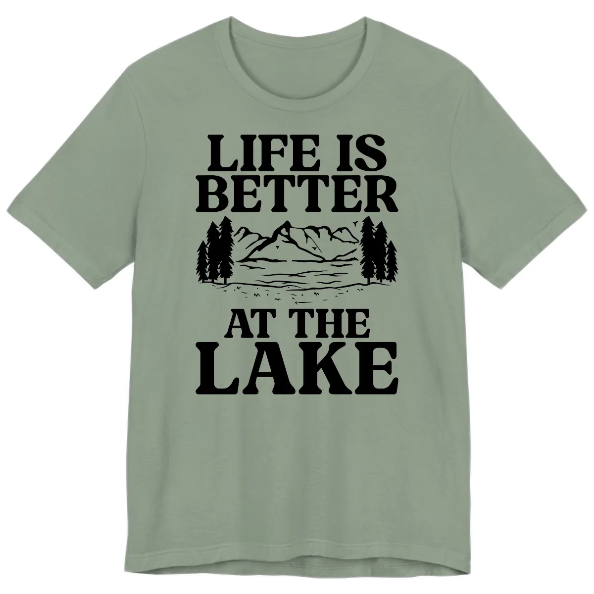 Life Is Better At The Lake Premium T-Shirt in Sage