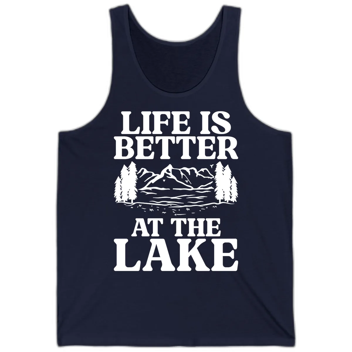 Life Is Better At The Lake Tank in Navy