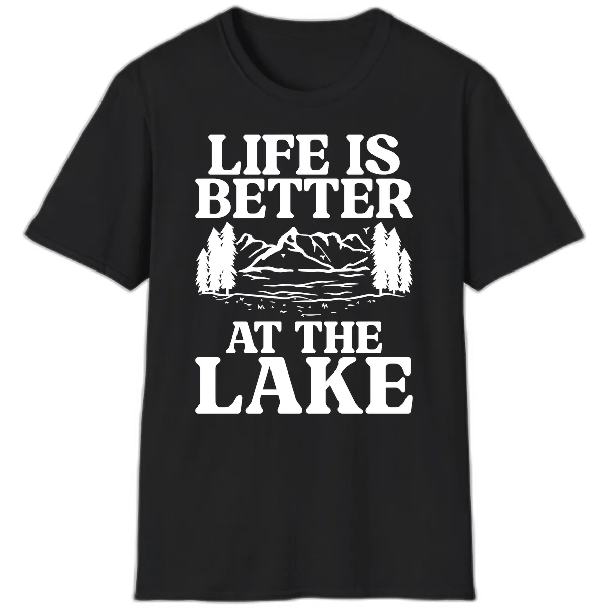 Life Is Better At The Lake T-Shirt in Black