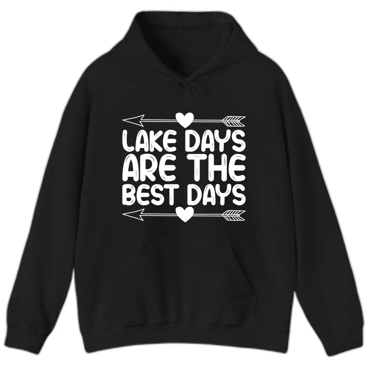 Lake Days Are The Best Days Hoodie in Black