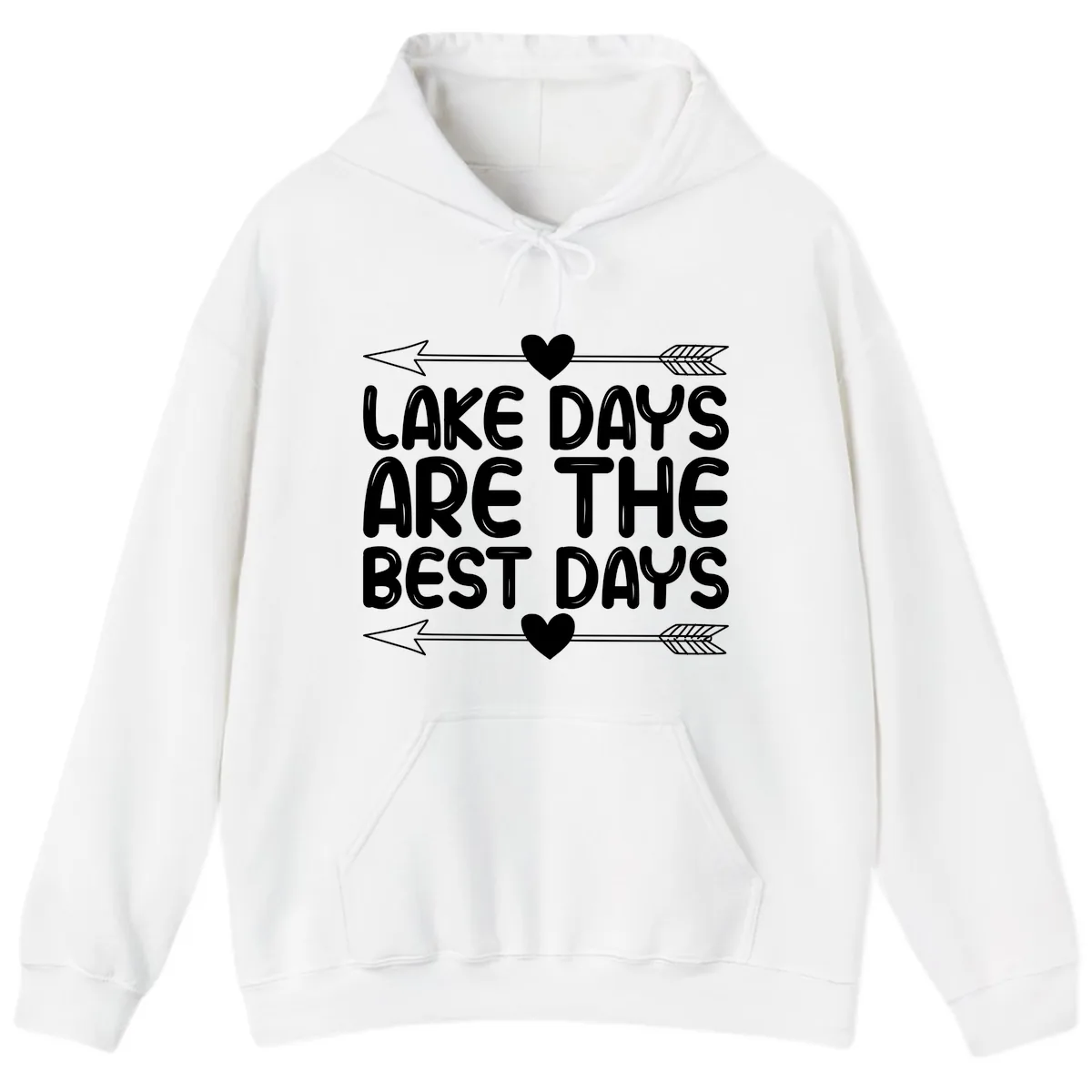 Lake Days Are The Best Days Hoodie in White