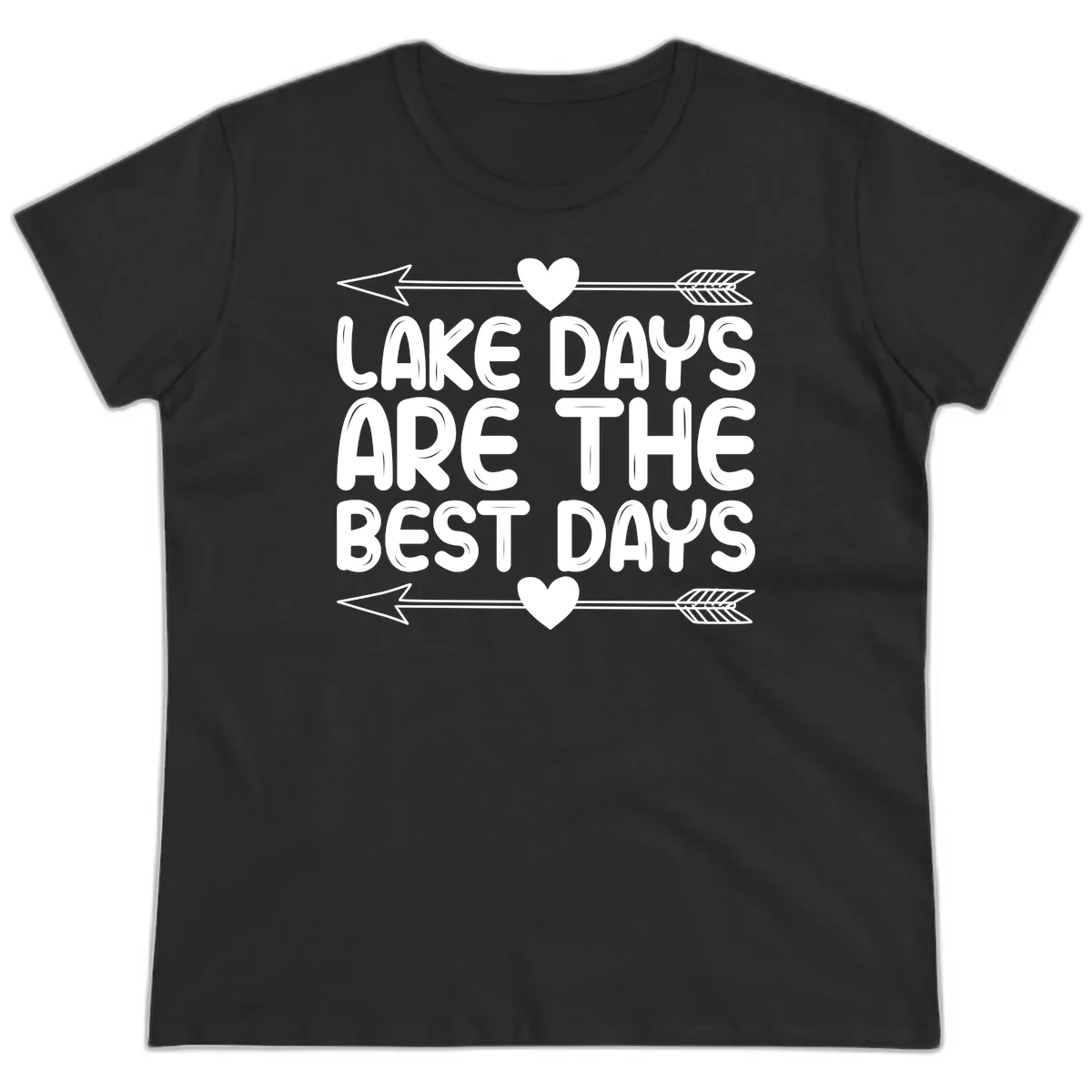 Lake Days Are The Best Days Ladies Tee in Black