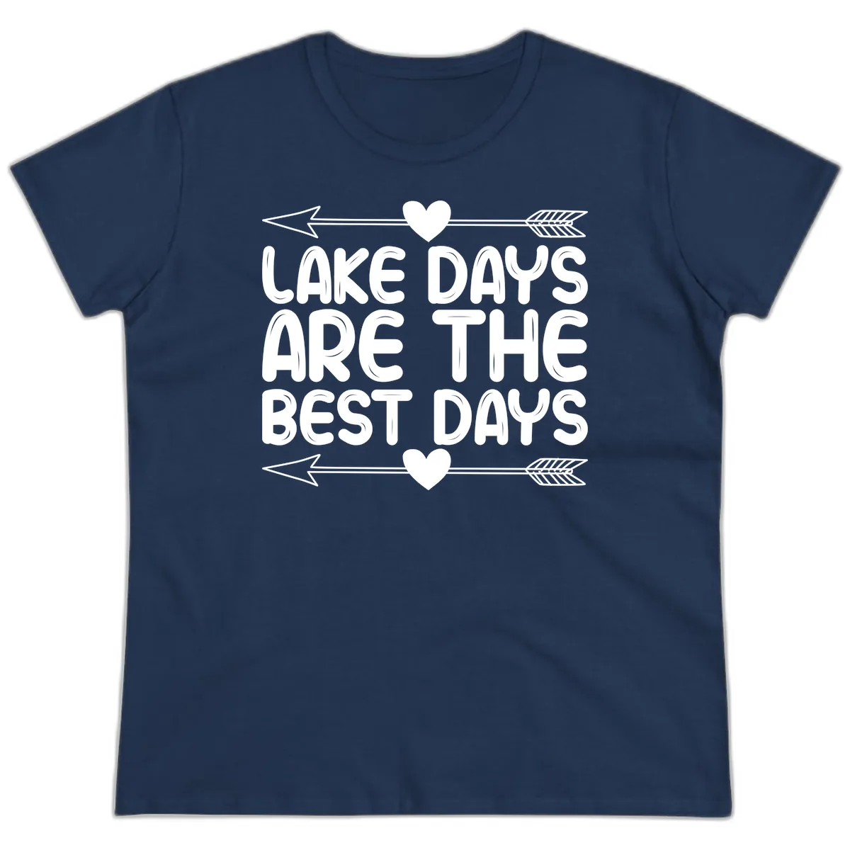 Lake Days Are The Best Days Ladies Tee in Navy