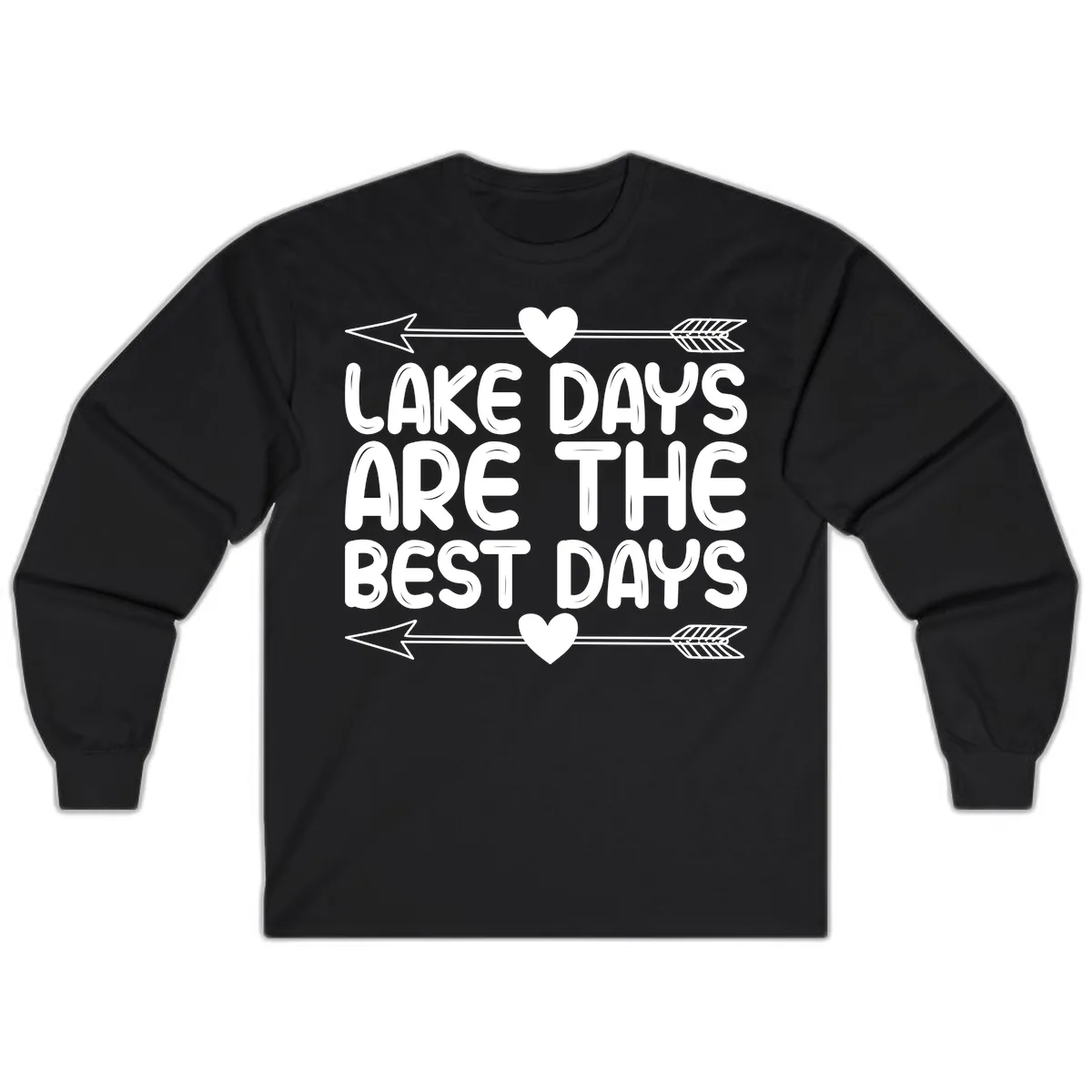 Lake Days Are The Best Days Long Sleeve in Black
