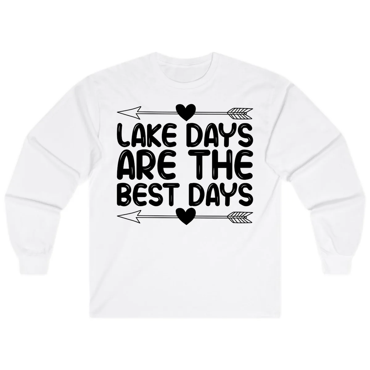 Lake Days Are The Best Days Long Sleeve in White