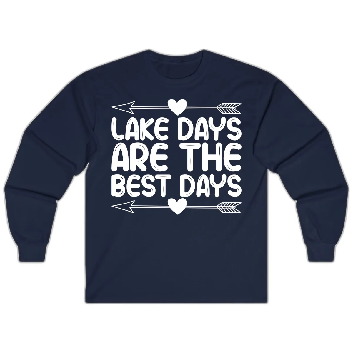 Lake Days Are The Best Days Long Sleeve in Navy