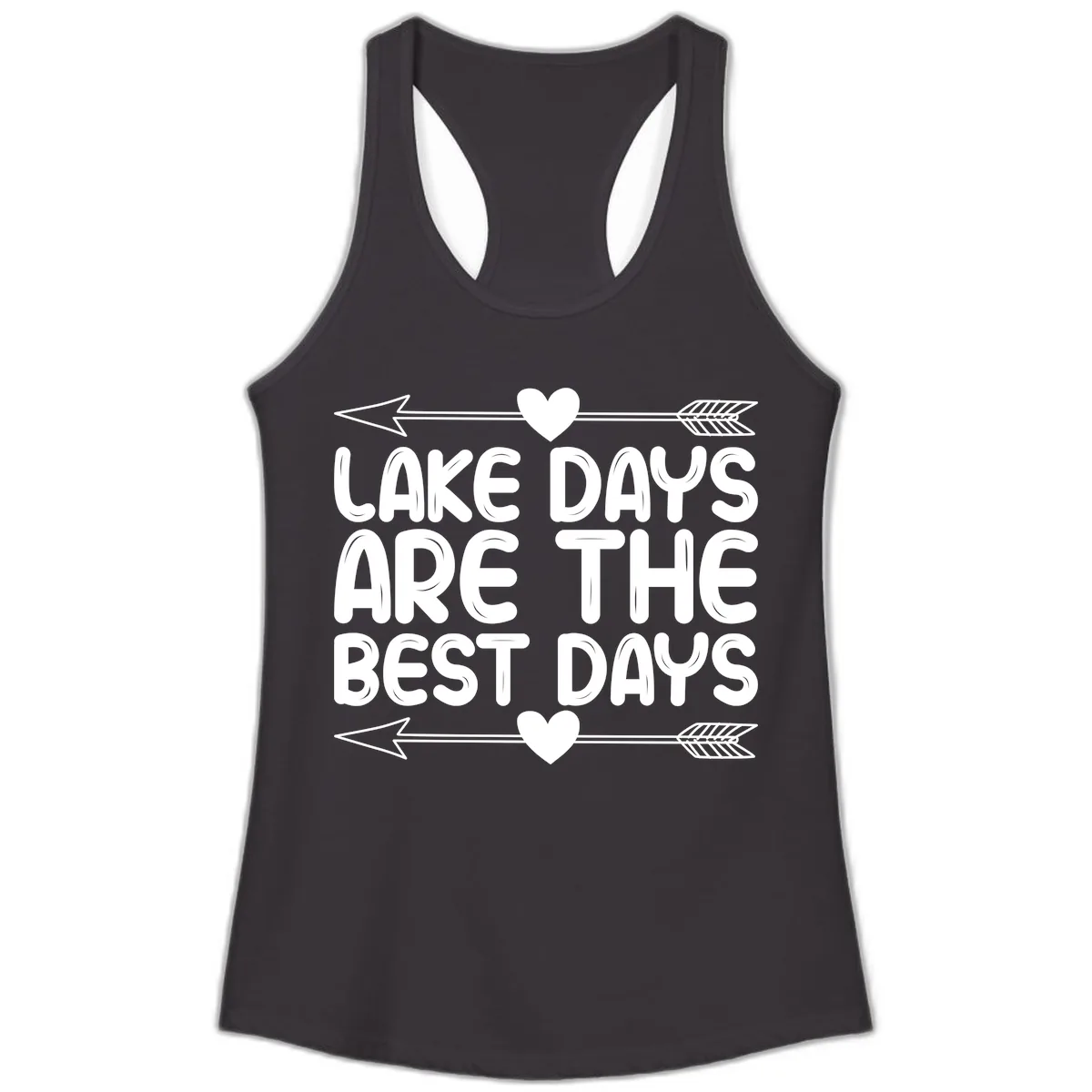 Lake Days Are The Best Days Ladies Tank in Black