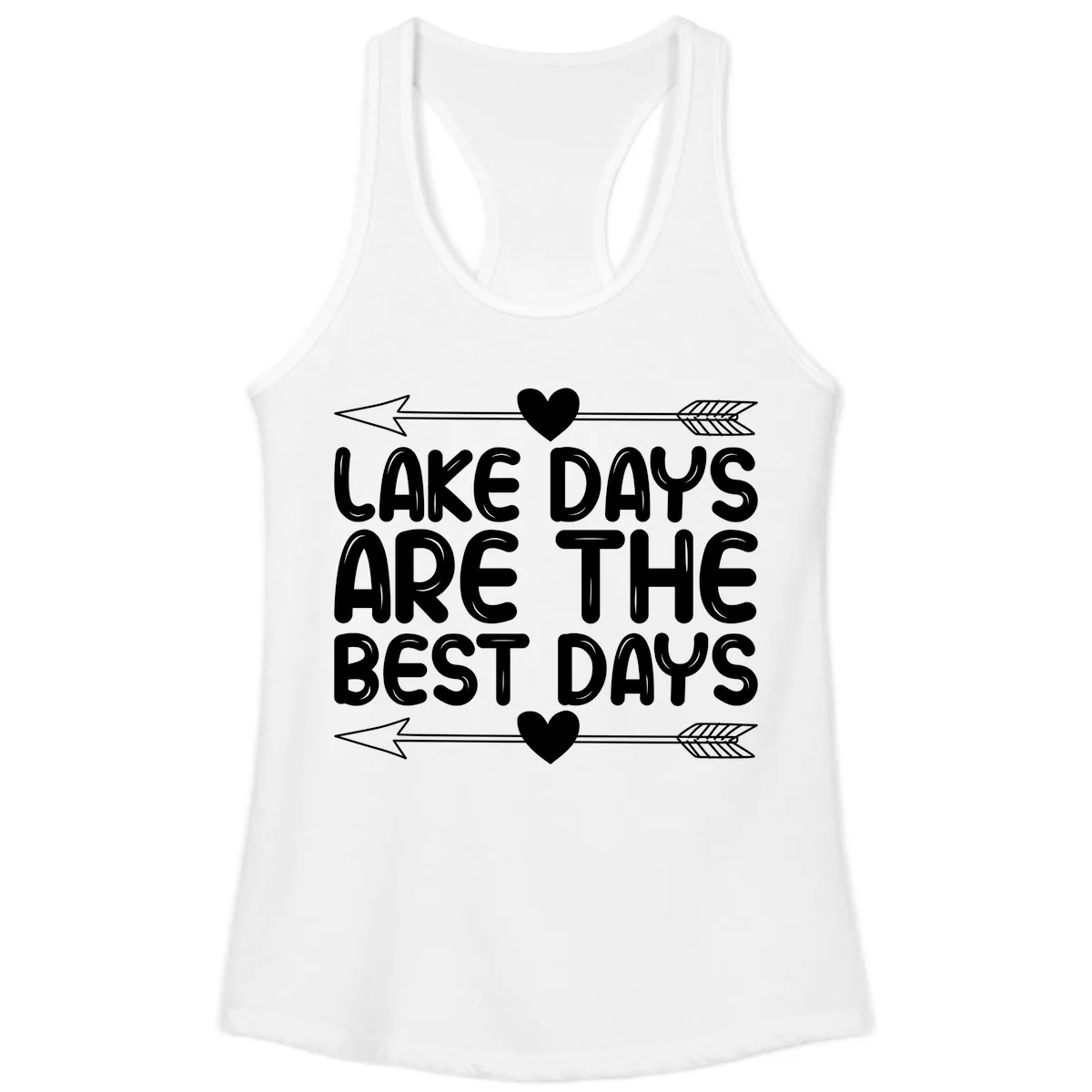 Lake Days Are The Best Days Ladies Tank in White