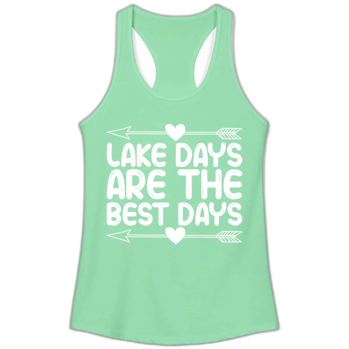Lake Days Are The Best Days Ladies Tank in Solid Mint