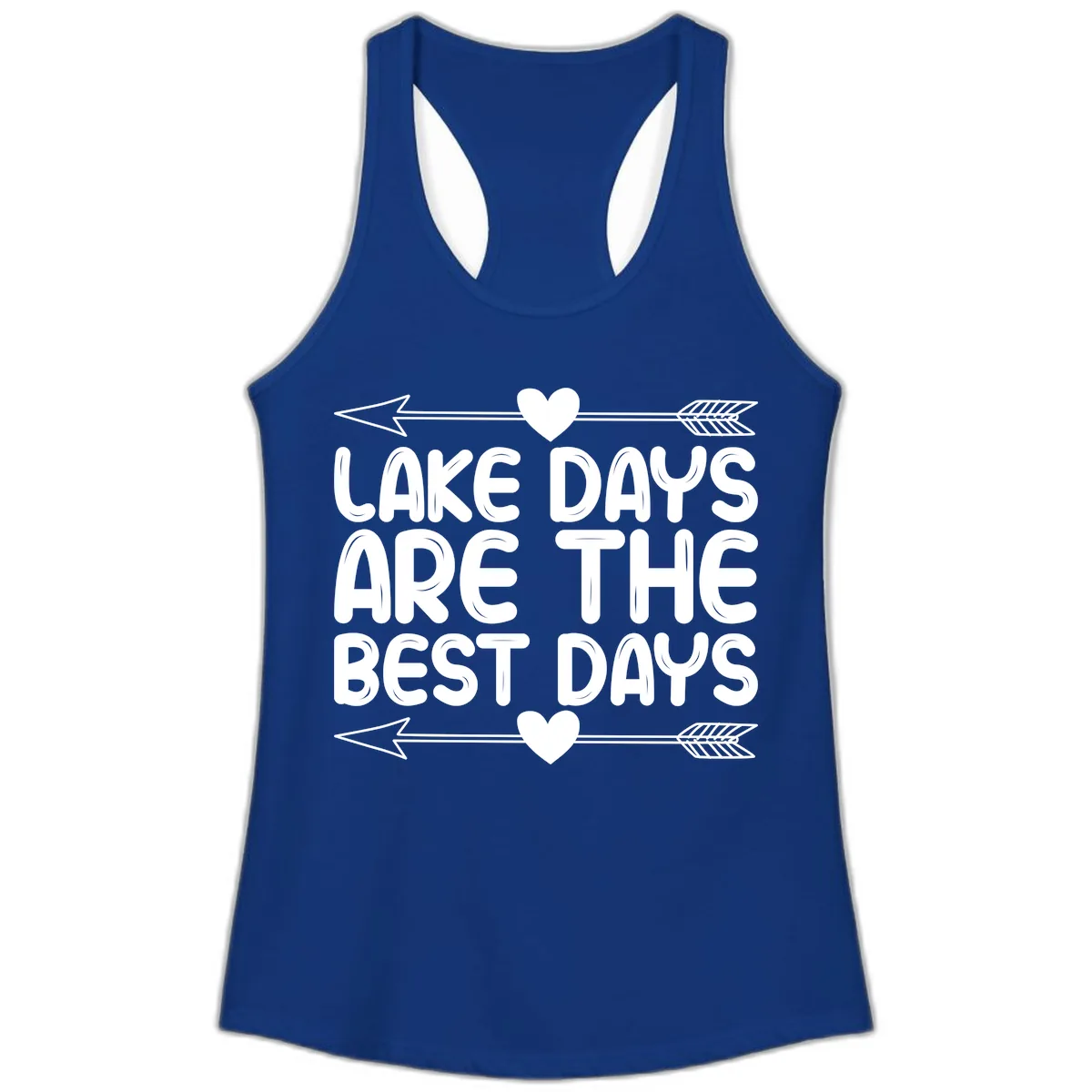 Lake Days Are The Best Days Ladies Tank in Solid Royal