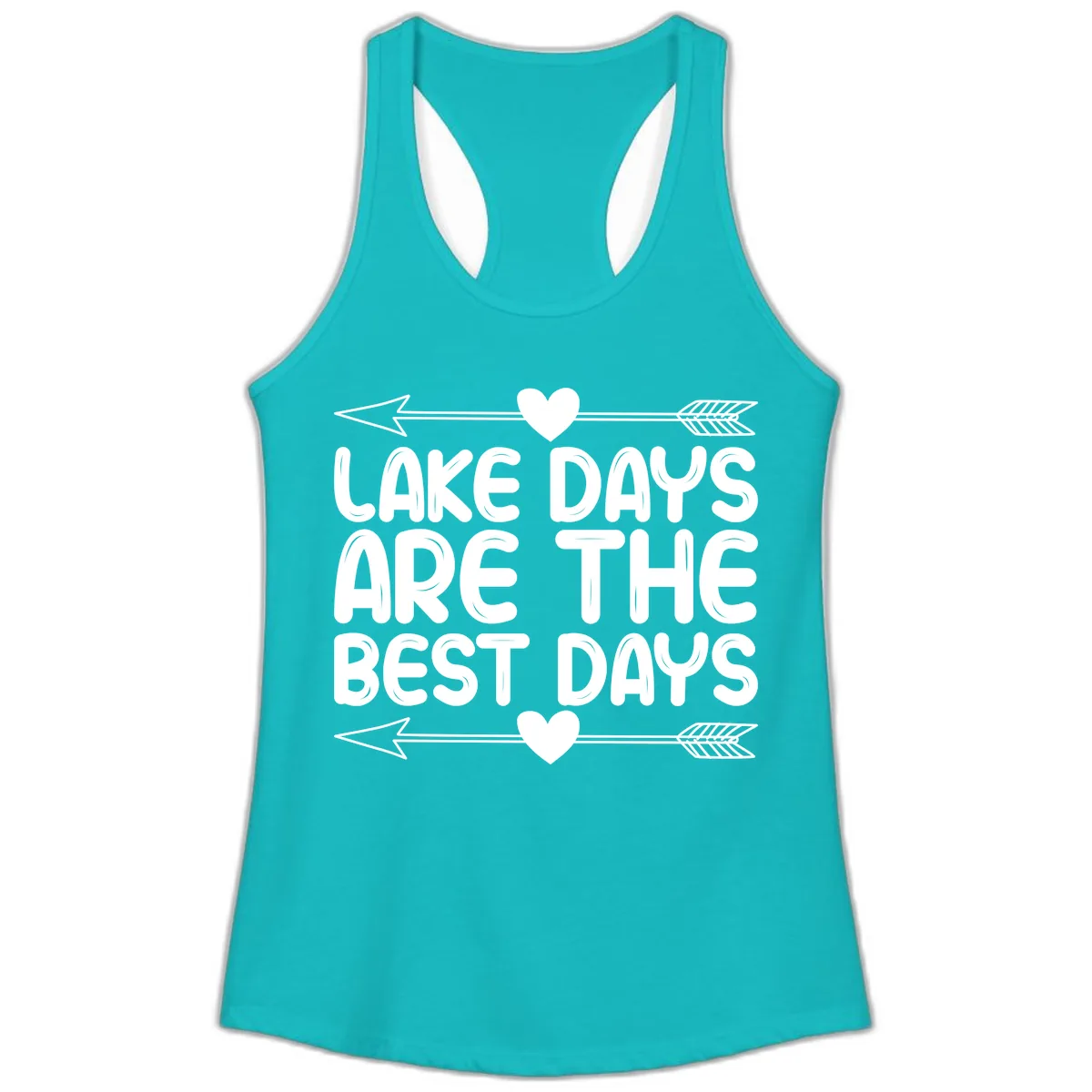 Lake Days Are The Best Days Ladies Tank in Tahiti Blue