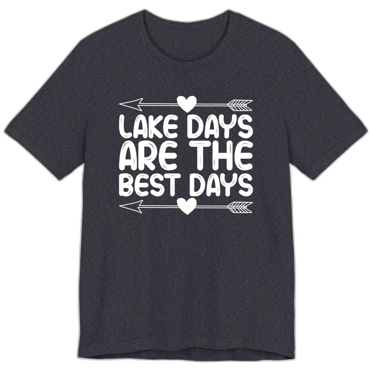 Lake Days Are The Best Days Premium T-Shirt in Heather Navy