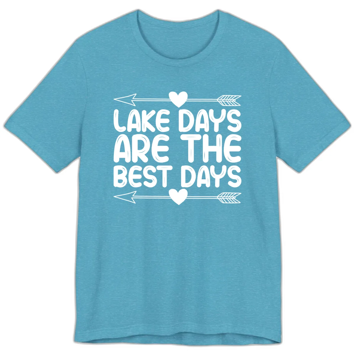 Lake Days Are The Best Days Premium T-Shirt in Heather Aqua
