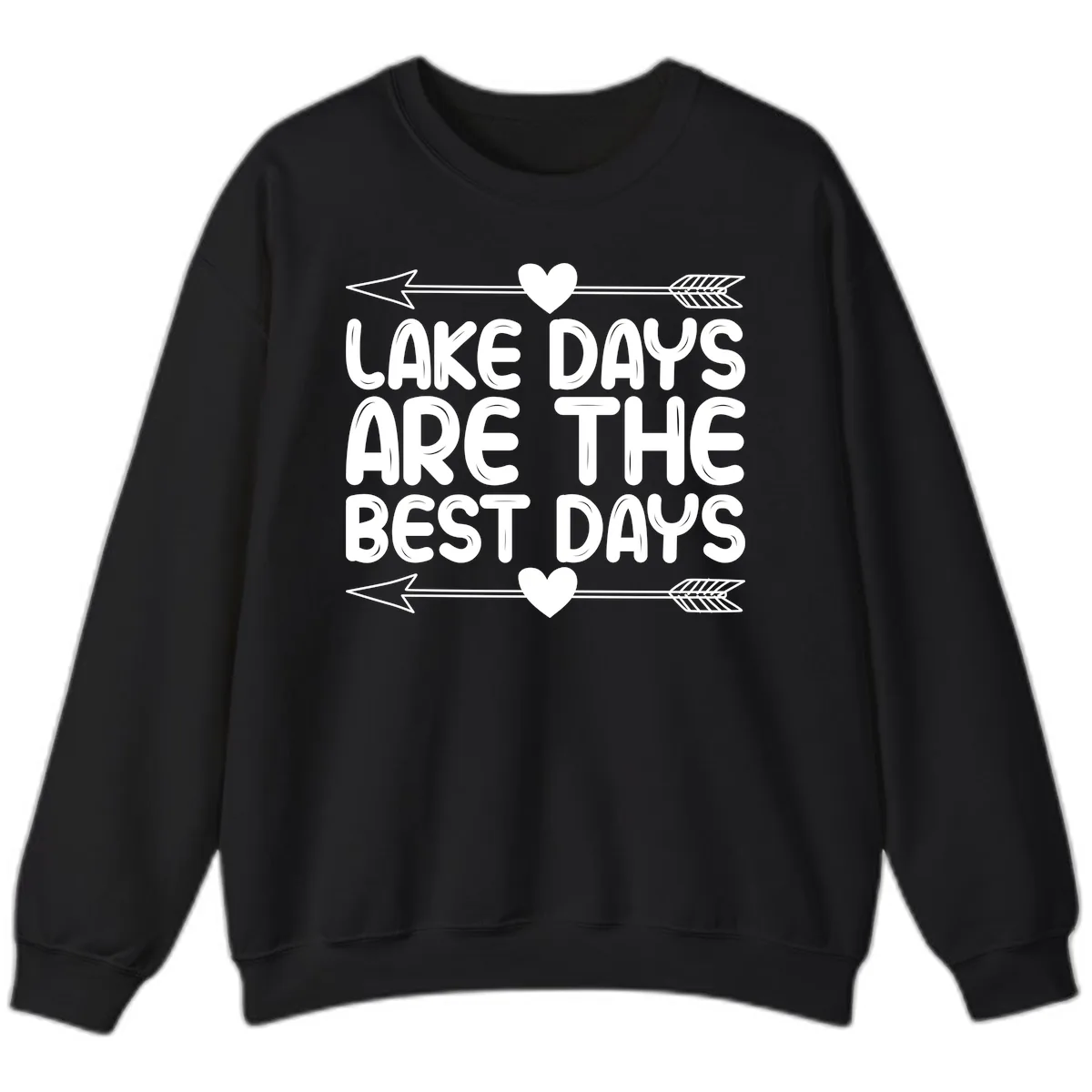 Lake Days Are The Best Days Sweatshirt in Black