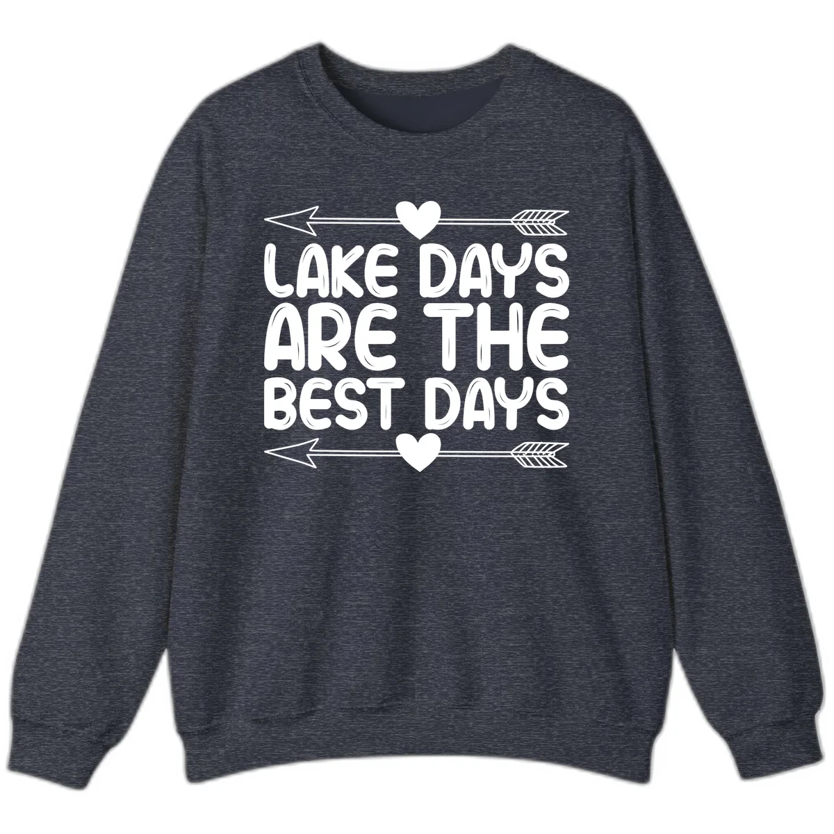 Lake Days Are The Best Days Sweatshirt in Heather Sport Dark Navy