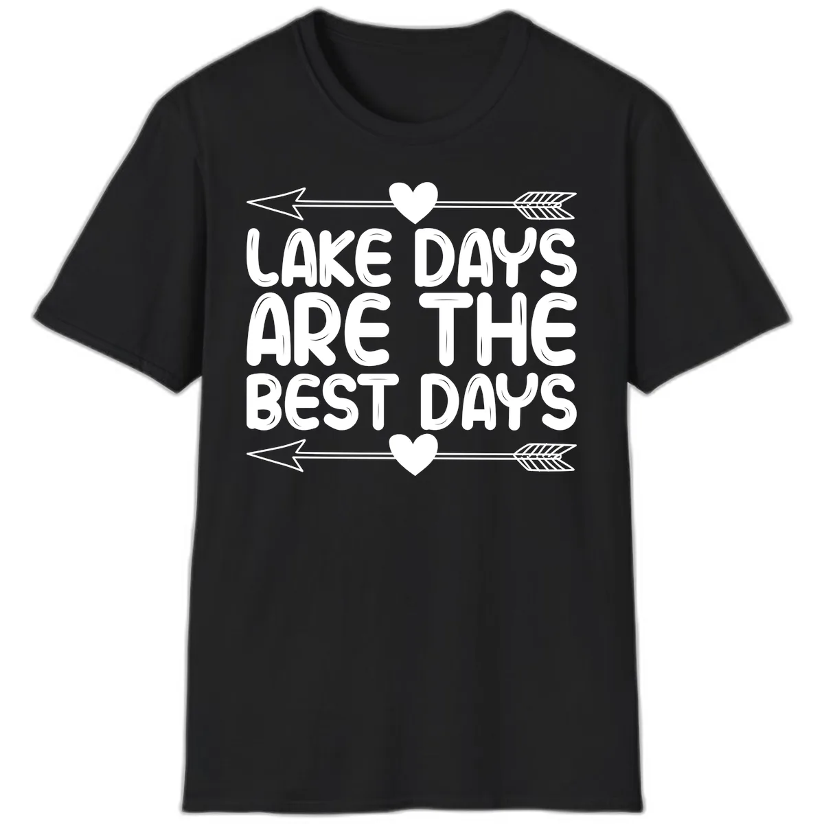 Lake Days Are The Best Days T-Shirt in Black