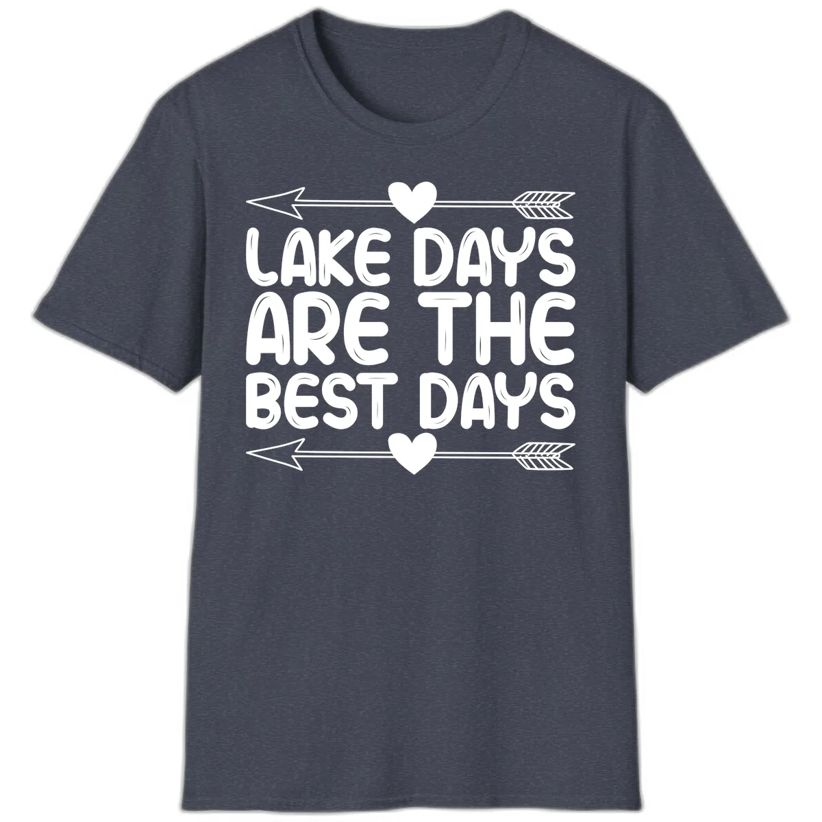 Lake Days Are The Best Days T-Shirt in Heather Navy