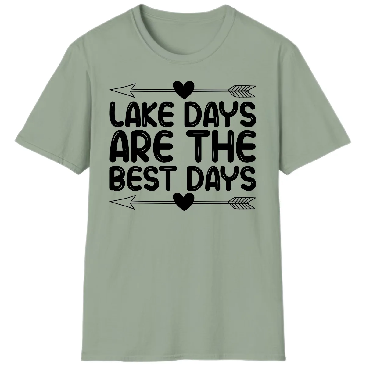 Lake Days Are The Best Days T-Shirt in Sage
