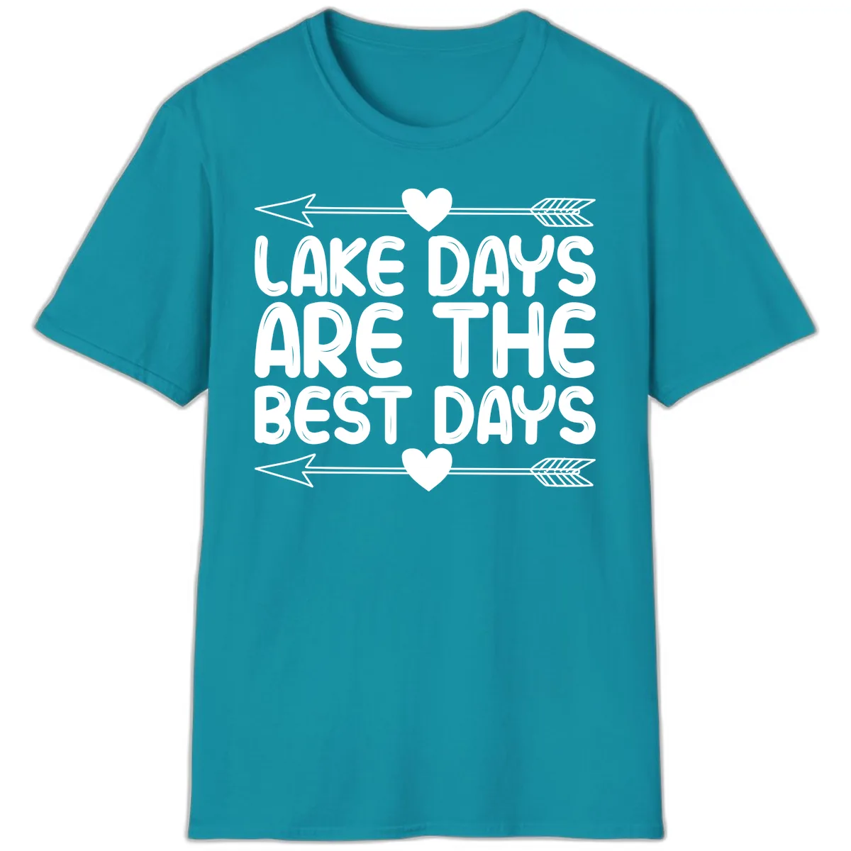 Lake Days Are The Best Days T-Shirt in Tropical Blue