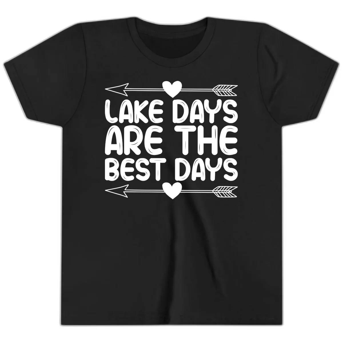 Lake Days Are The Best Days Youth T-Shirt in Black